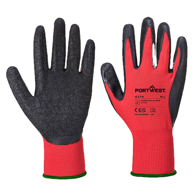 Guante látex flexible rojo