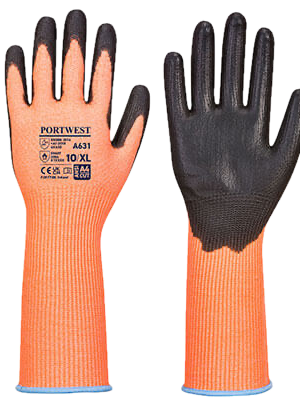 Guante naranja largo